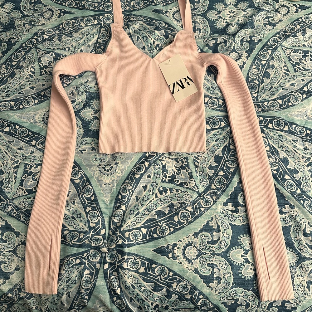 Zara off the shoulder cropped top